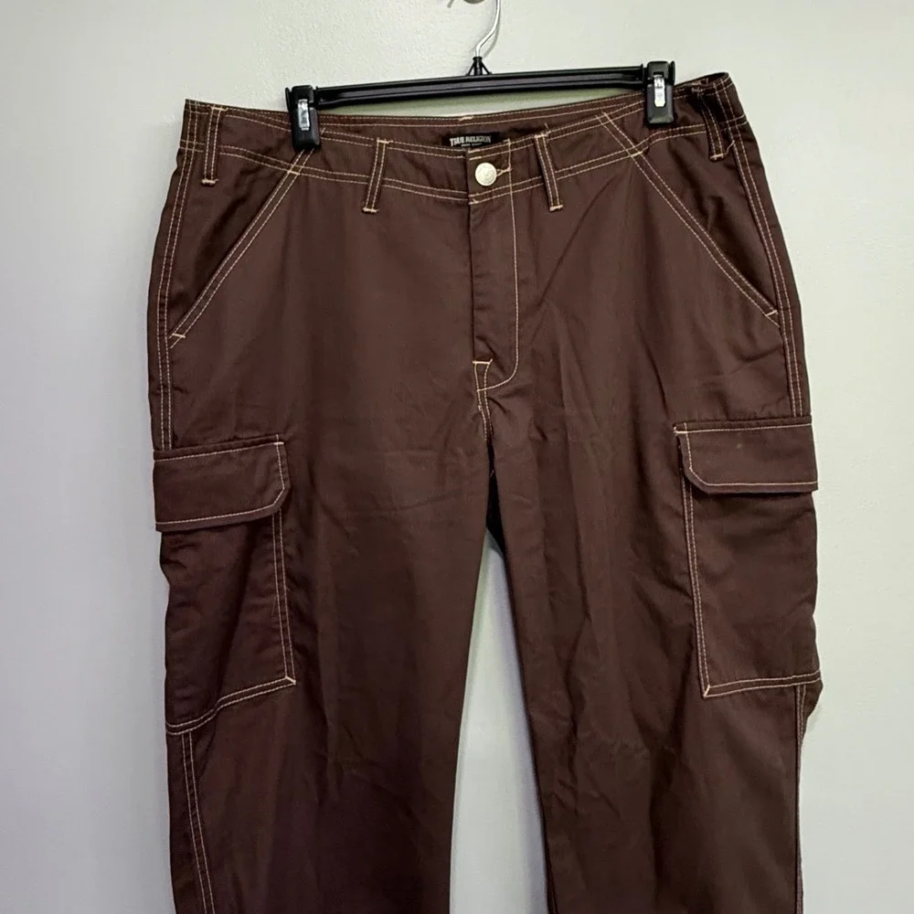 True Religion Mens Cargo SN Pant HS Outline Bracken Brown 700820 Size 36 NWT